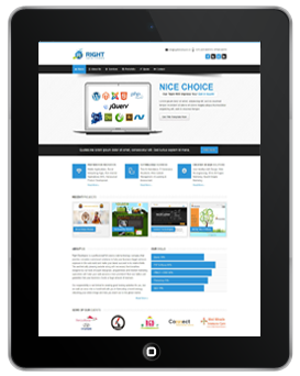 Tablet showing a Right Developers website design